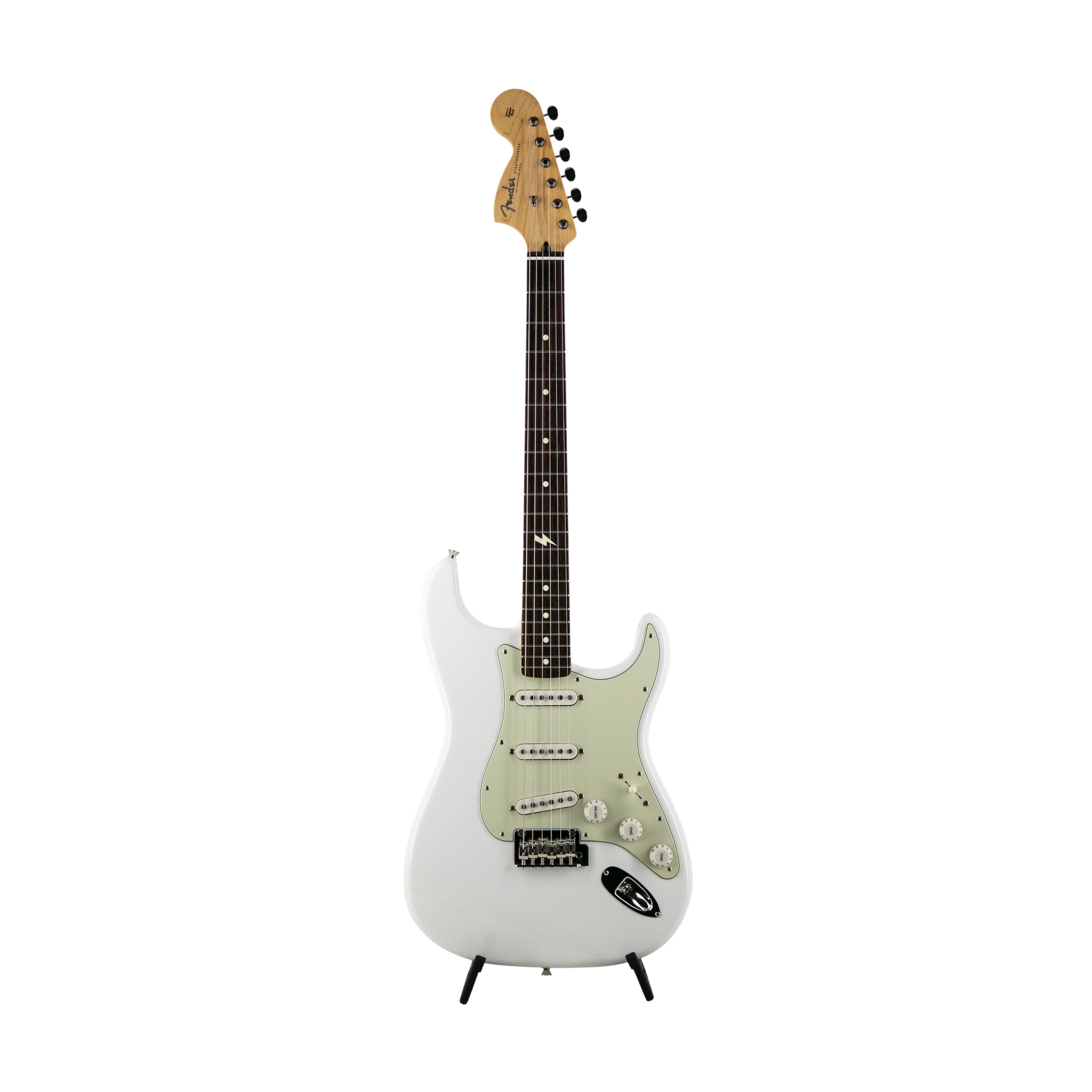 Arctic White Fender Japan Sham Kamikaze Signature Strat with Reverse Headstock, RW FB