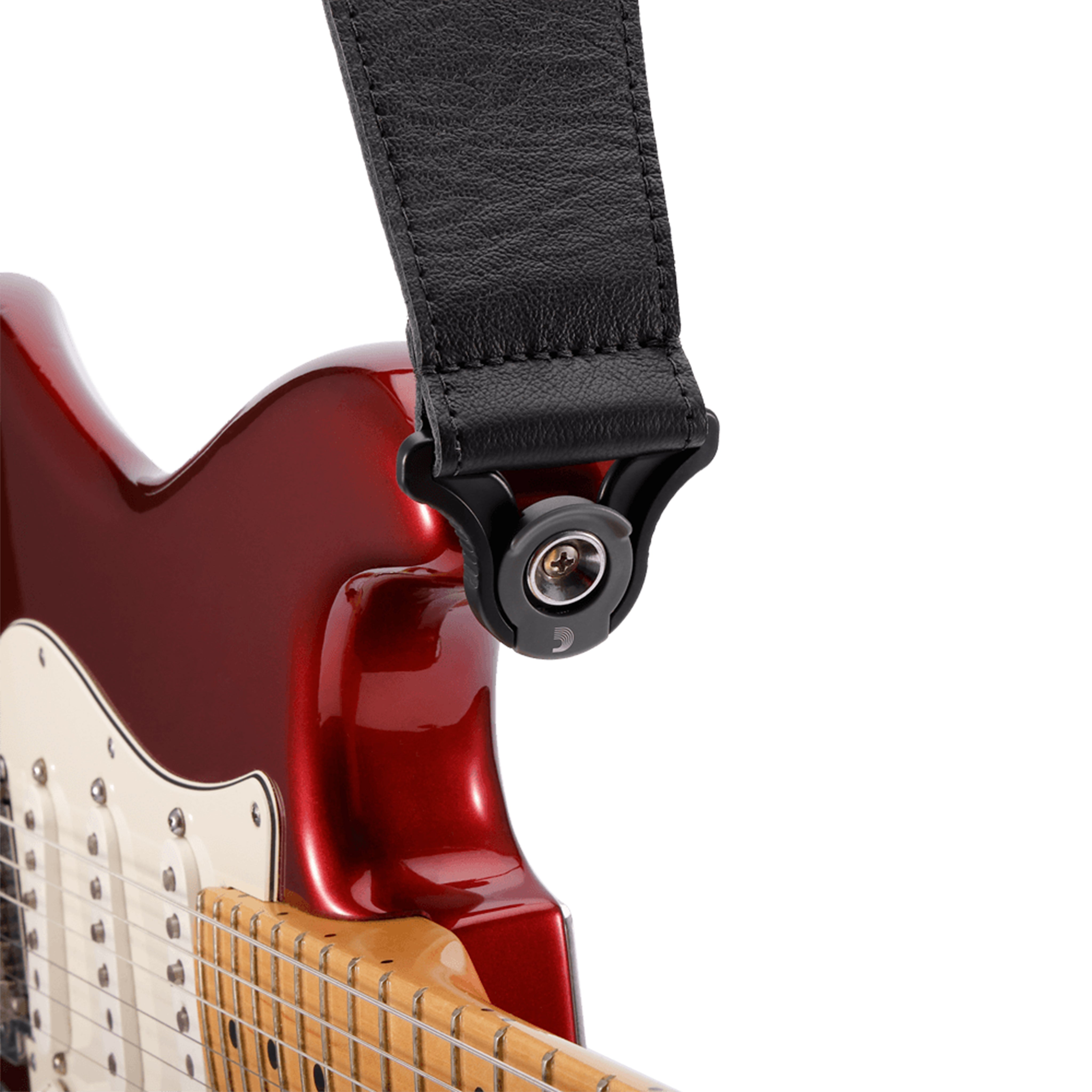 D'Addario 30BAL00 3-Inch Comfortable Leather Auto-Lock Guitar Strap for Electric, Acoustic and Bass Guitars, Black Color