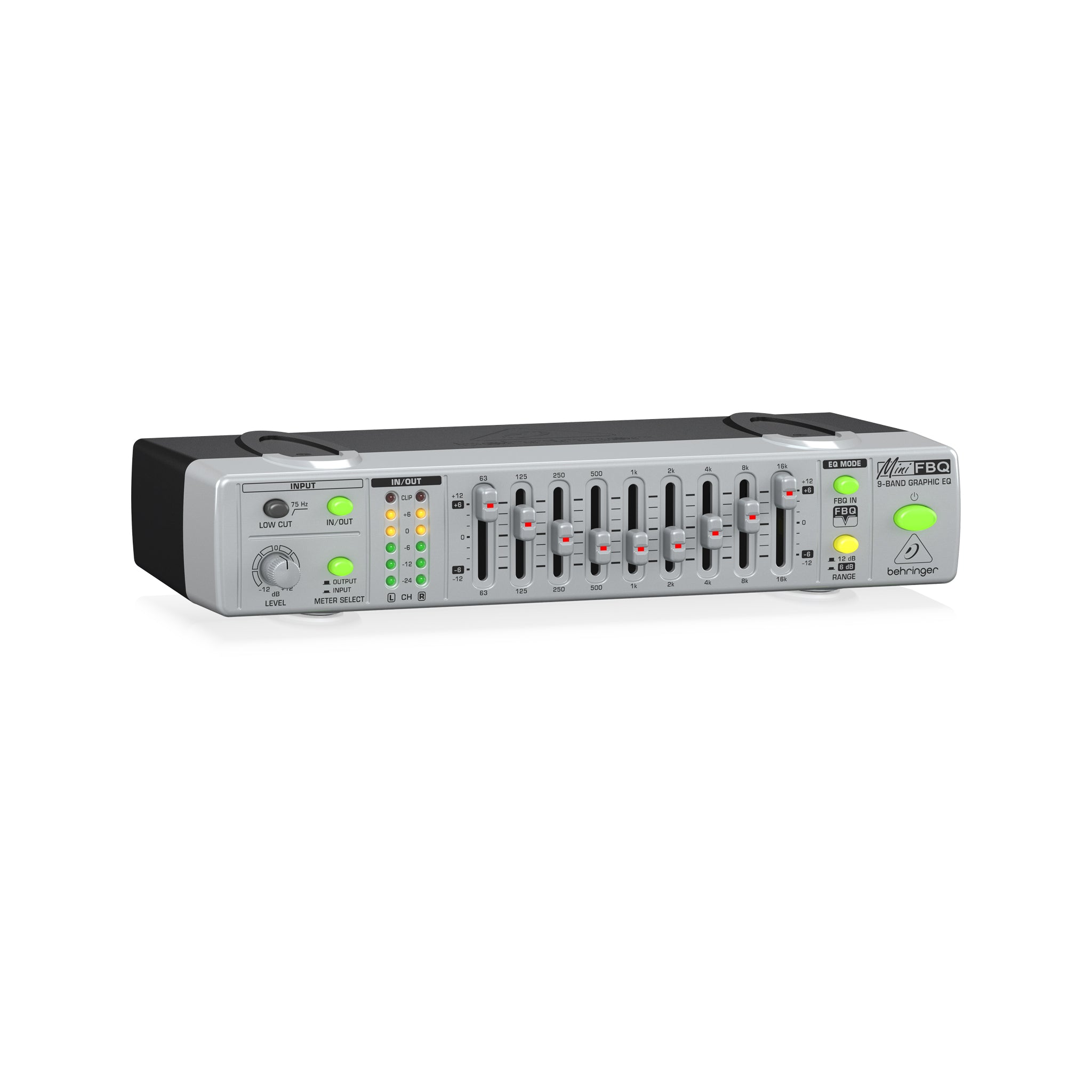 Behringer MINIFBQ FBQ800 Nine-Band Graphic Equalizer for Studio and Stage Audio Enhancement