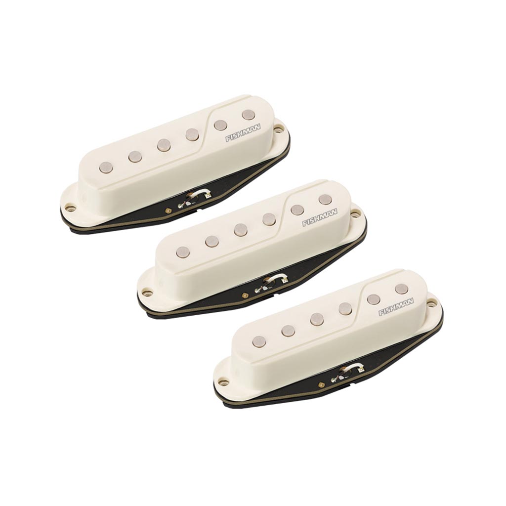 Fishman Fluence Single Width Stratocaster Electric Guitar Pickup Set in White Color