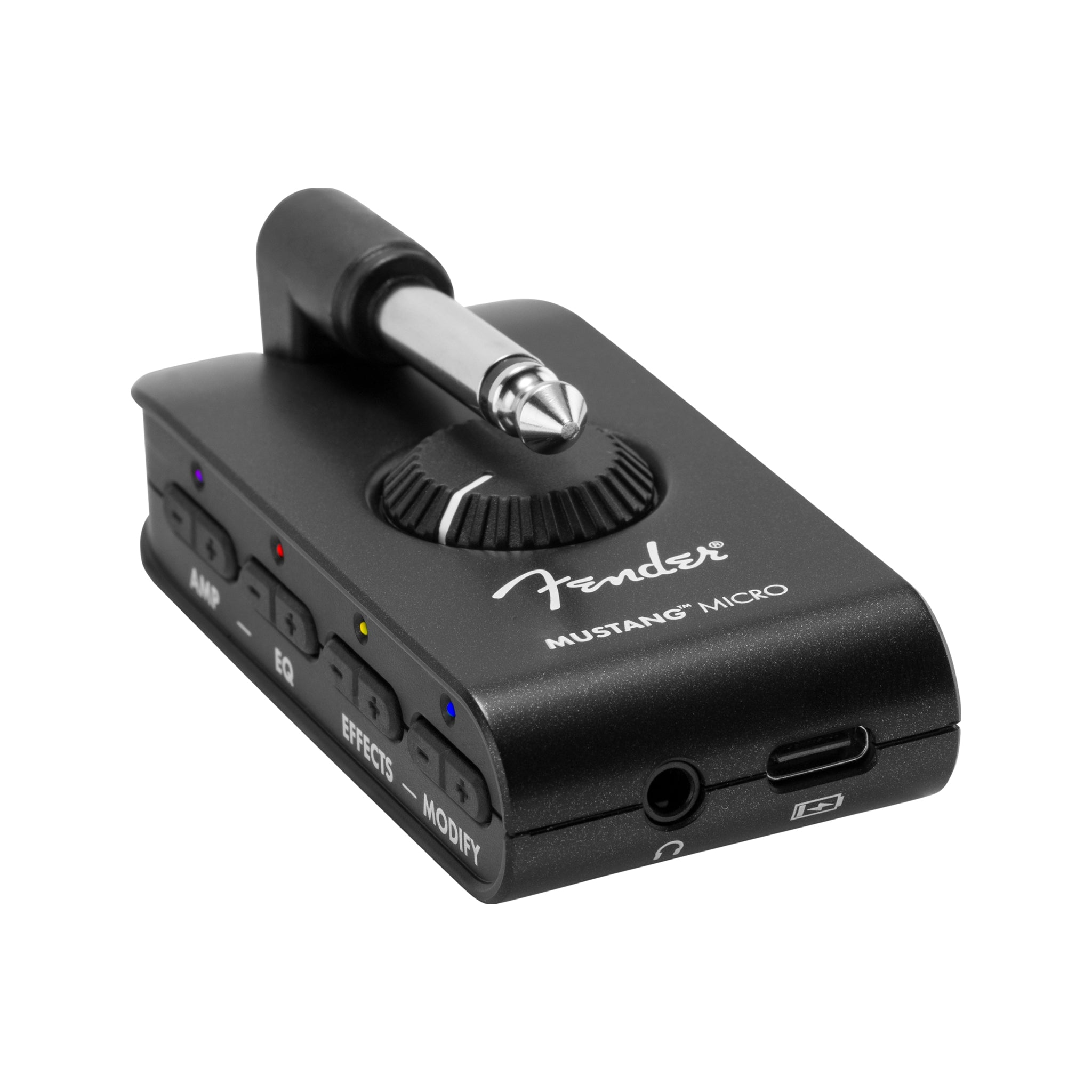 Fender Black Mustang Micro Personal Guitar Headphone Amplifier - Ideal for All Guitarists