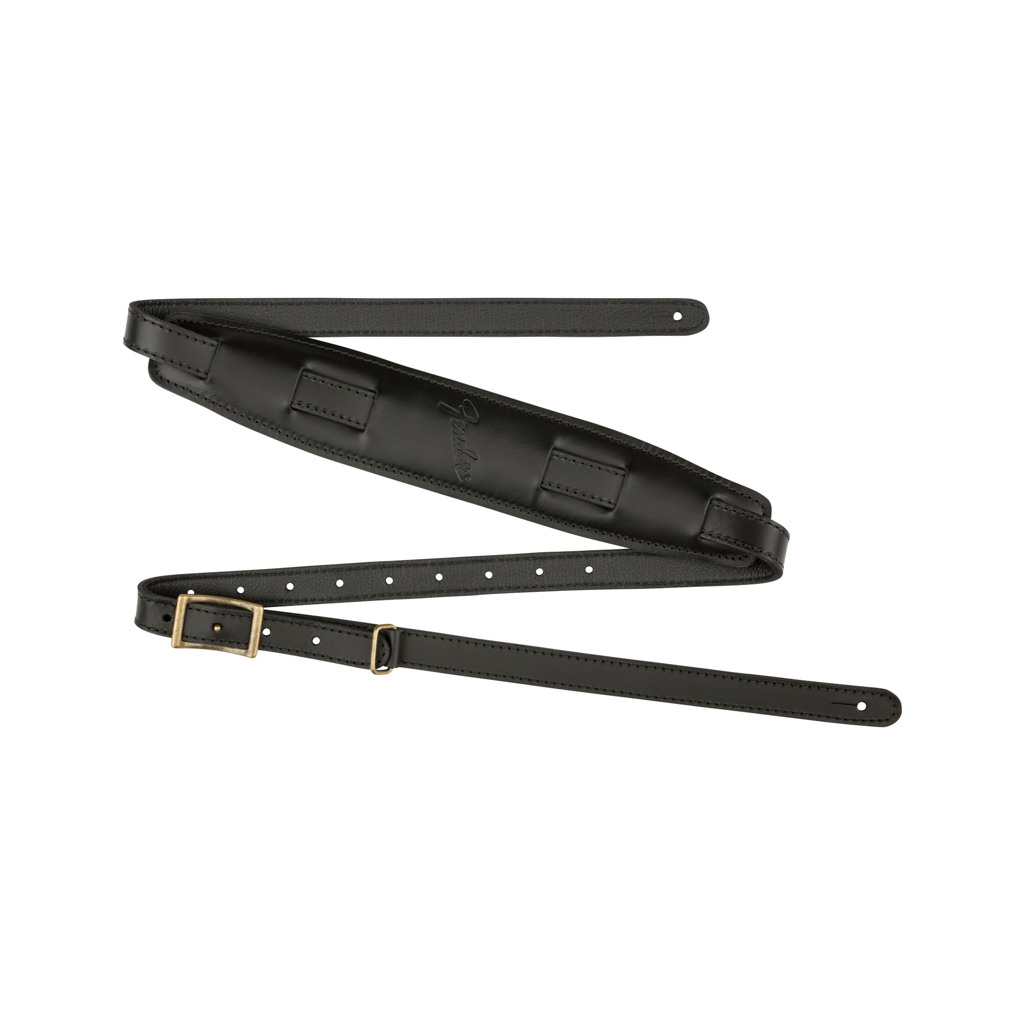 Fender Premium Black Mustang Saddle Guitar Strap with Adjustable Length