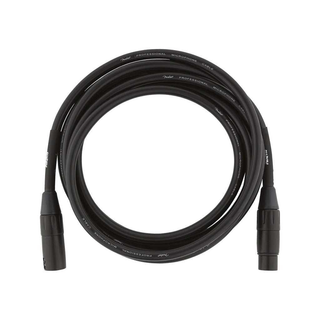 Fender Professional Grade Microphone Cable, 10 Feet Long, in Classic Black Color