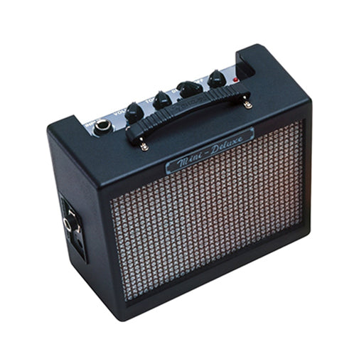 Black Fender Mini Deluxe Electric Guitar Combo Amplifier for Music Enthusiasts