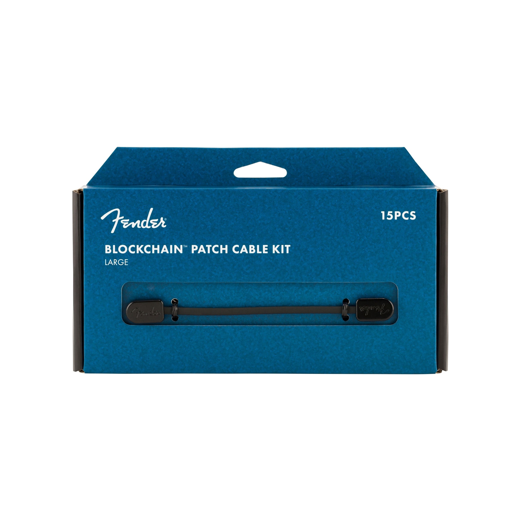 Large-Sized, Black Fender Blockchain Patch Cable Kit for Stompbox and Pedalboard Setup