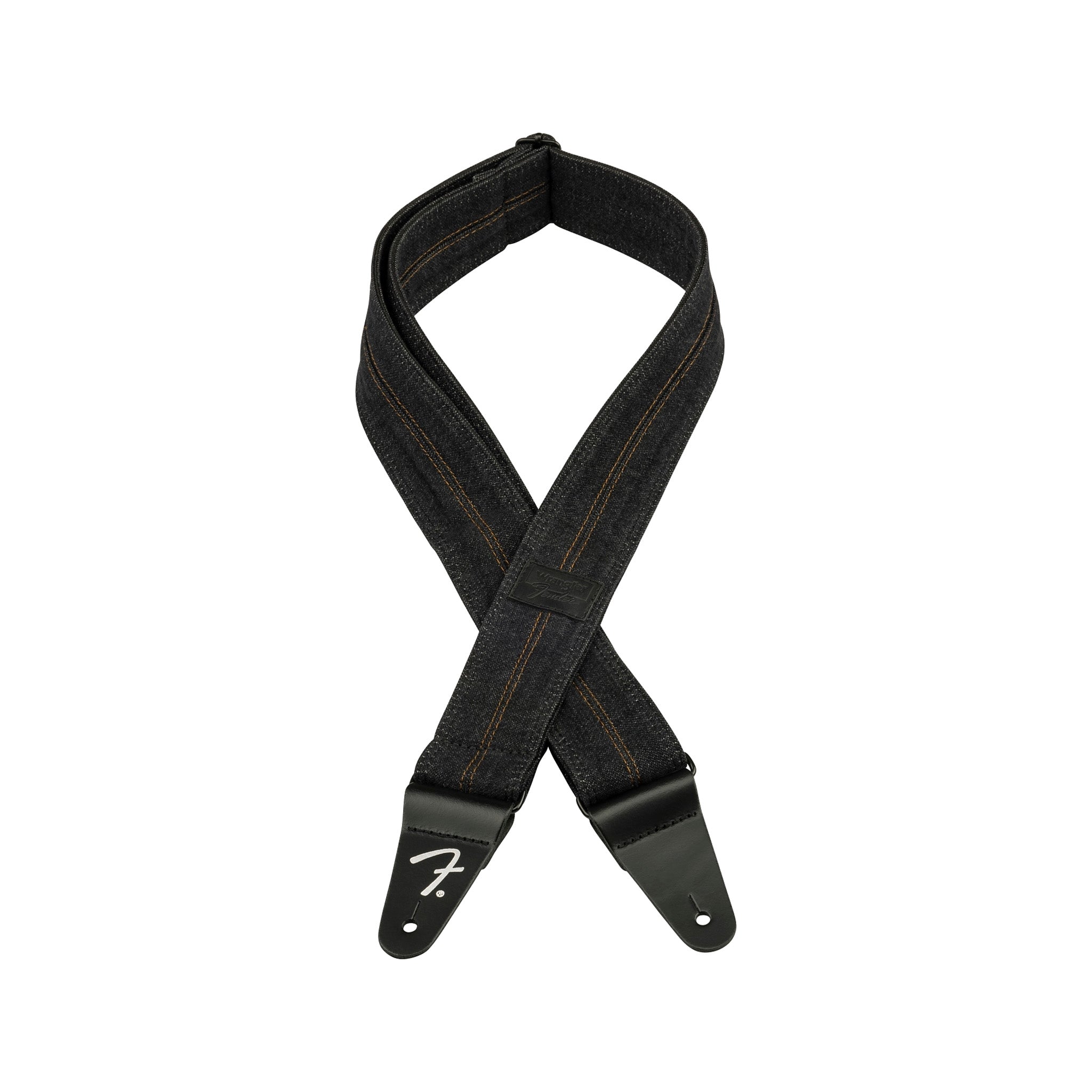 Fender X Wrangler Washed Black Denim Adjustable Guitar Straps