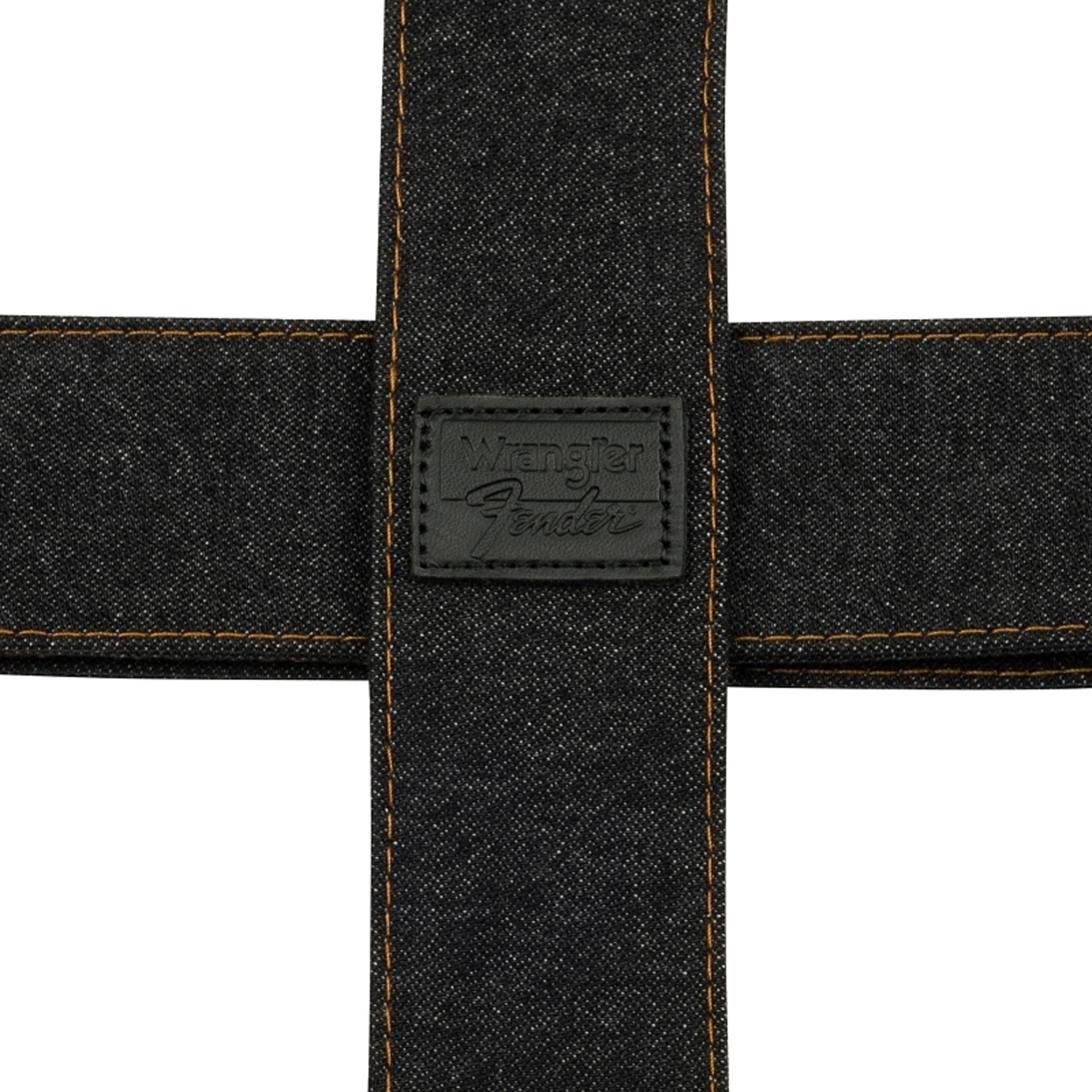Fender X Wrangler High - Quality Black Denim Guitar Straps for Music Enthusiasts