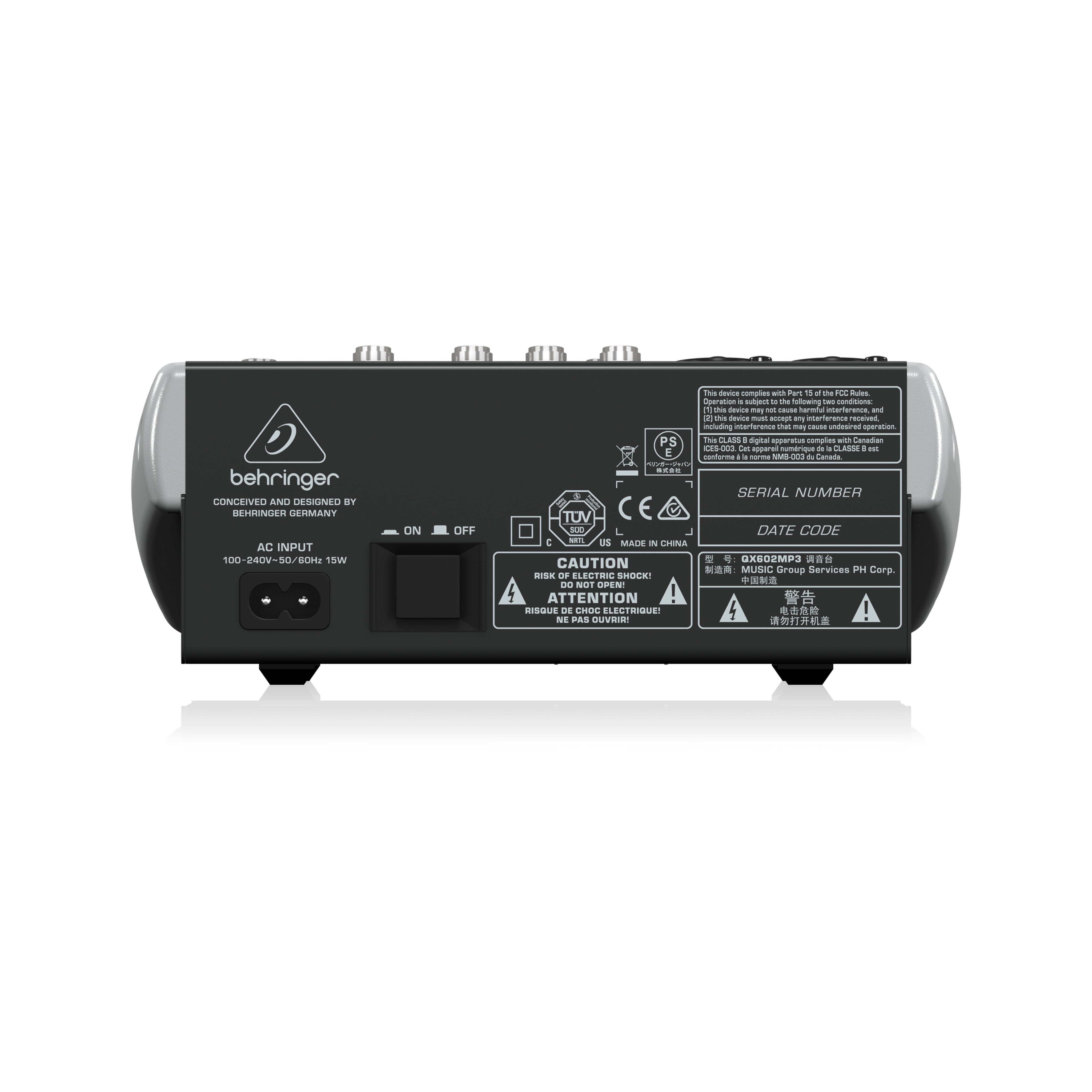Behringer Xenyx QX602MP3 Compact Mixer with USB MP3 Playback and Studio FX