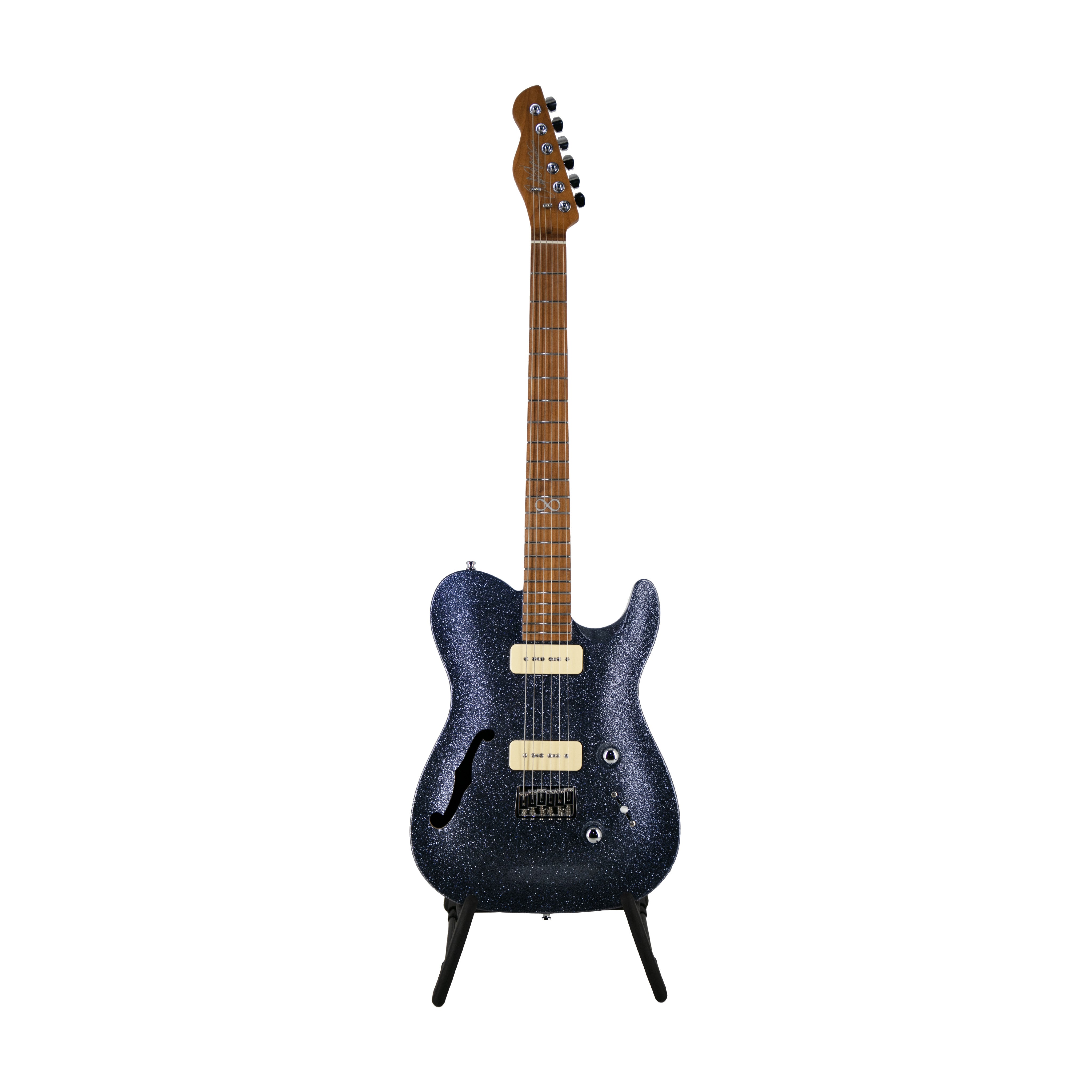 Atlantic Blue Sparkle Chapman ML3 Pro Traditional Semi-Hollow Electric Guitar