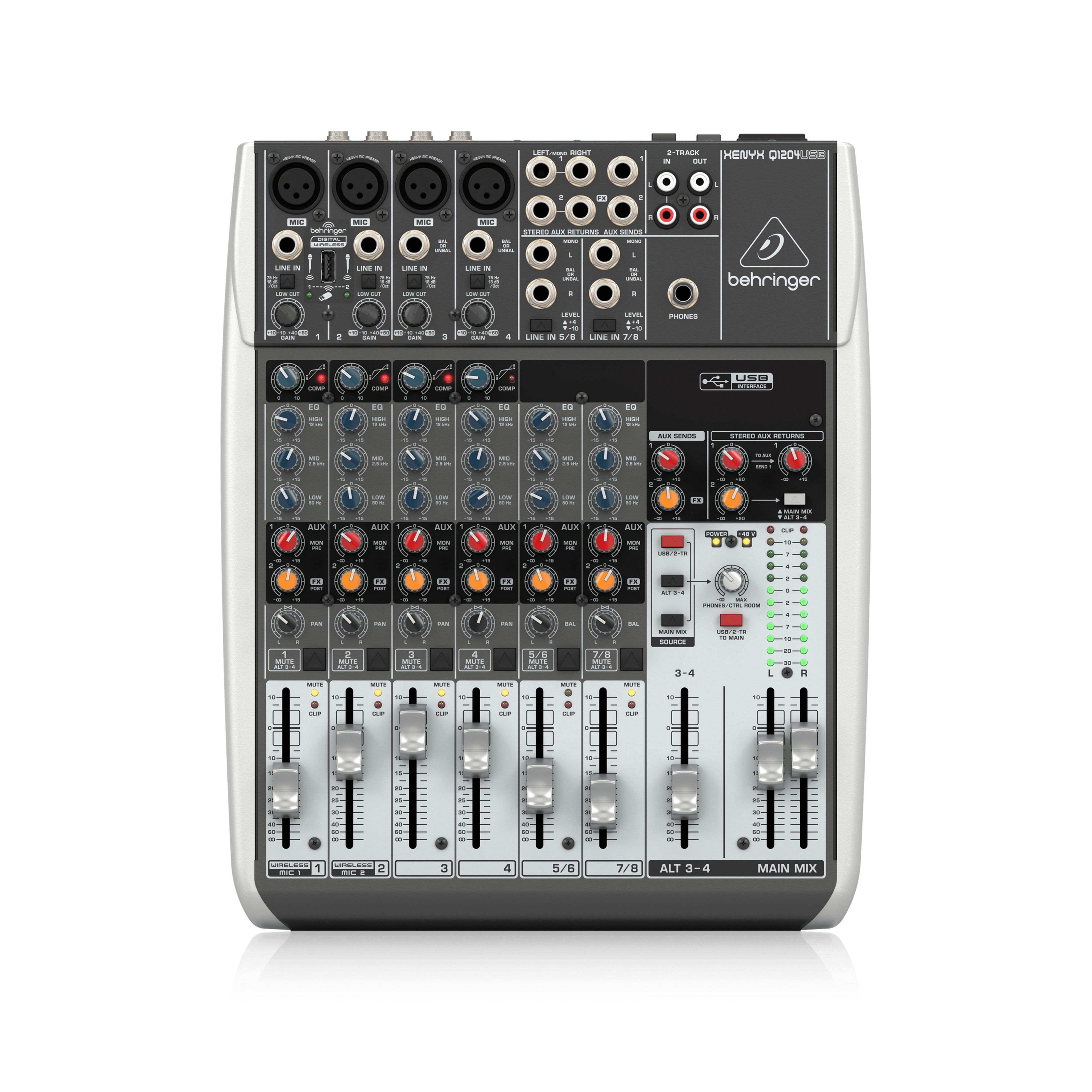 Behringer Xenyx Q1204USB Mixer with Premium USB Functionality