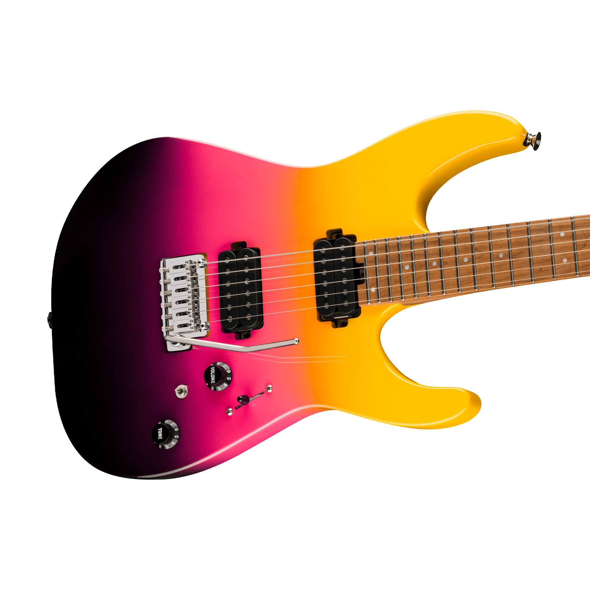 Charvel Professional Modified DK24 HH 2PT CM Electric Guitar with Maple Fingerboard in Stunning Malibu Sunset Color