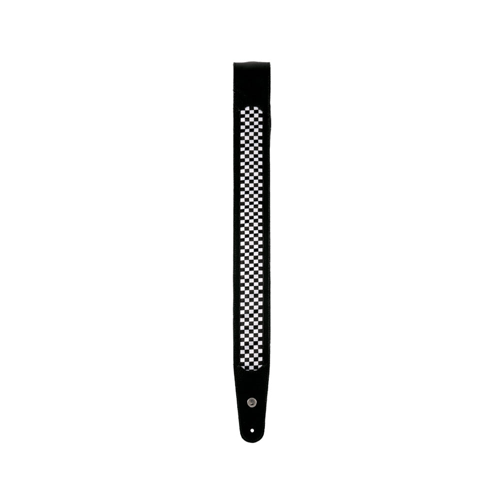 D'Addario 2.5-Inch Checkered Hybrid Leather Guitar Strap for Electric and Acoustic Guitars
