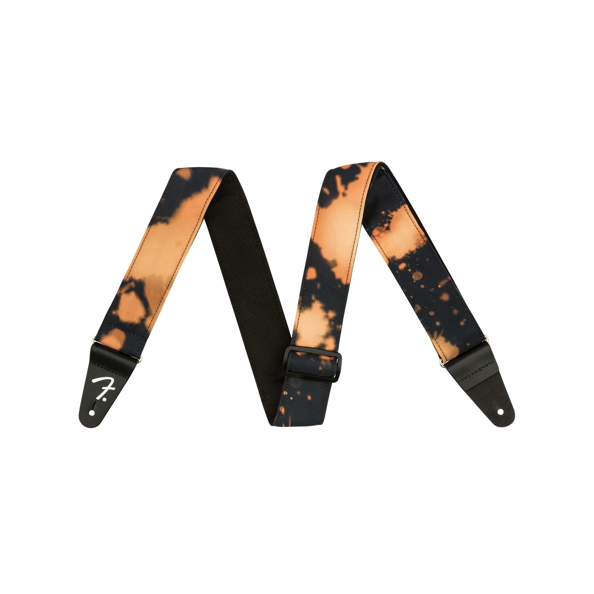 Fender Acid Wash Tie Dye Style Guitar Strap in Classic Black Color