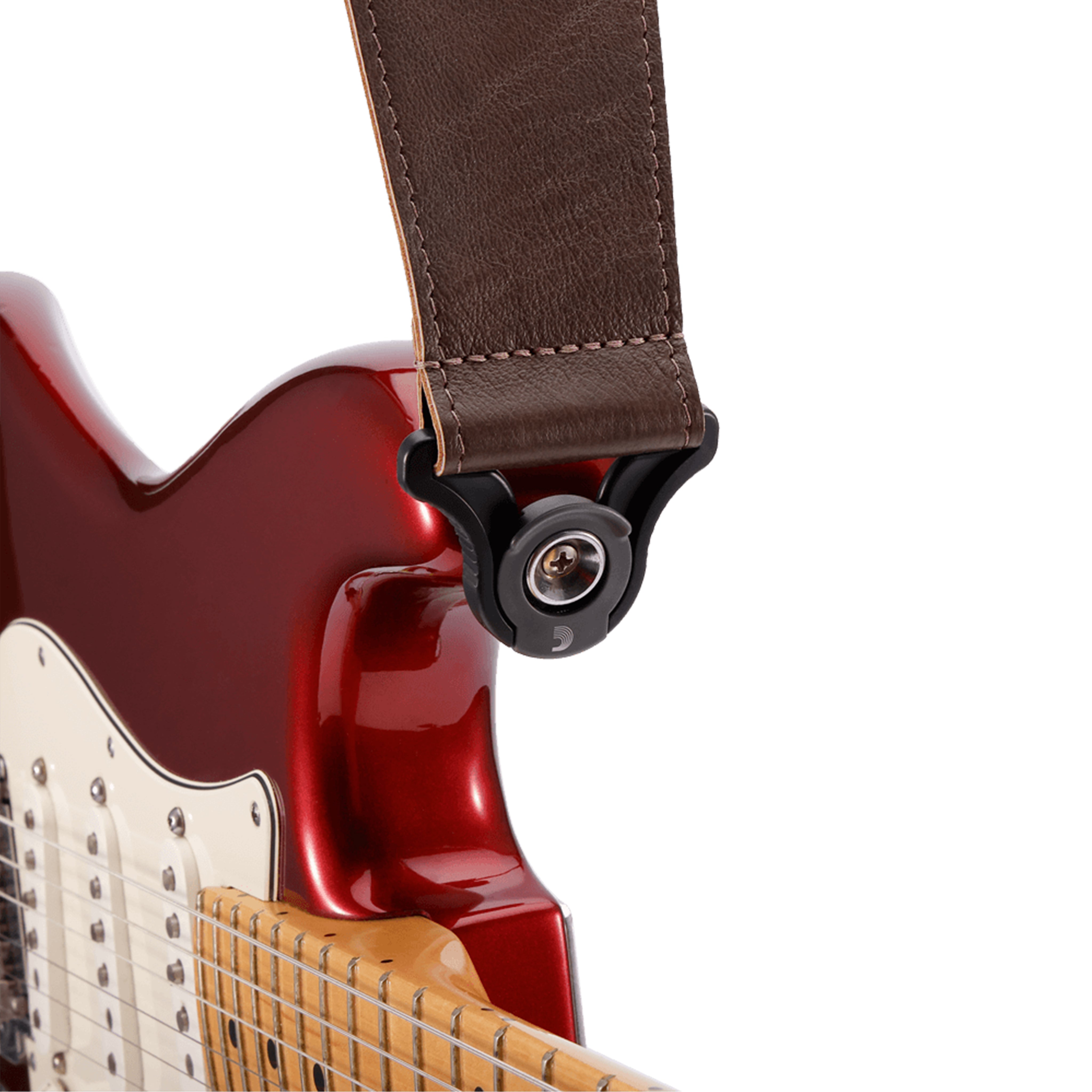 D'Addario 2.5-Inch Brown Comfortable Leather Auto-Lock Guitar Strap