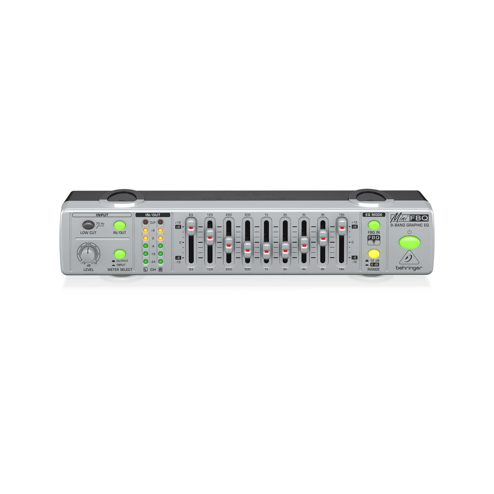 Behringer MINIFBQ FBQ800 Nine-Band Graphic Equalizer for Studio and Stage Audio Enhancement