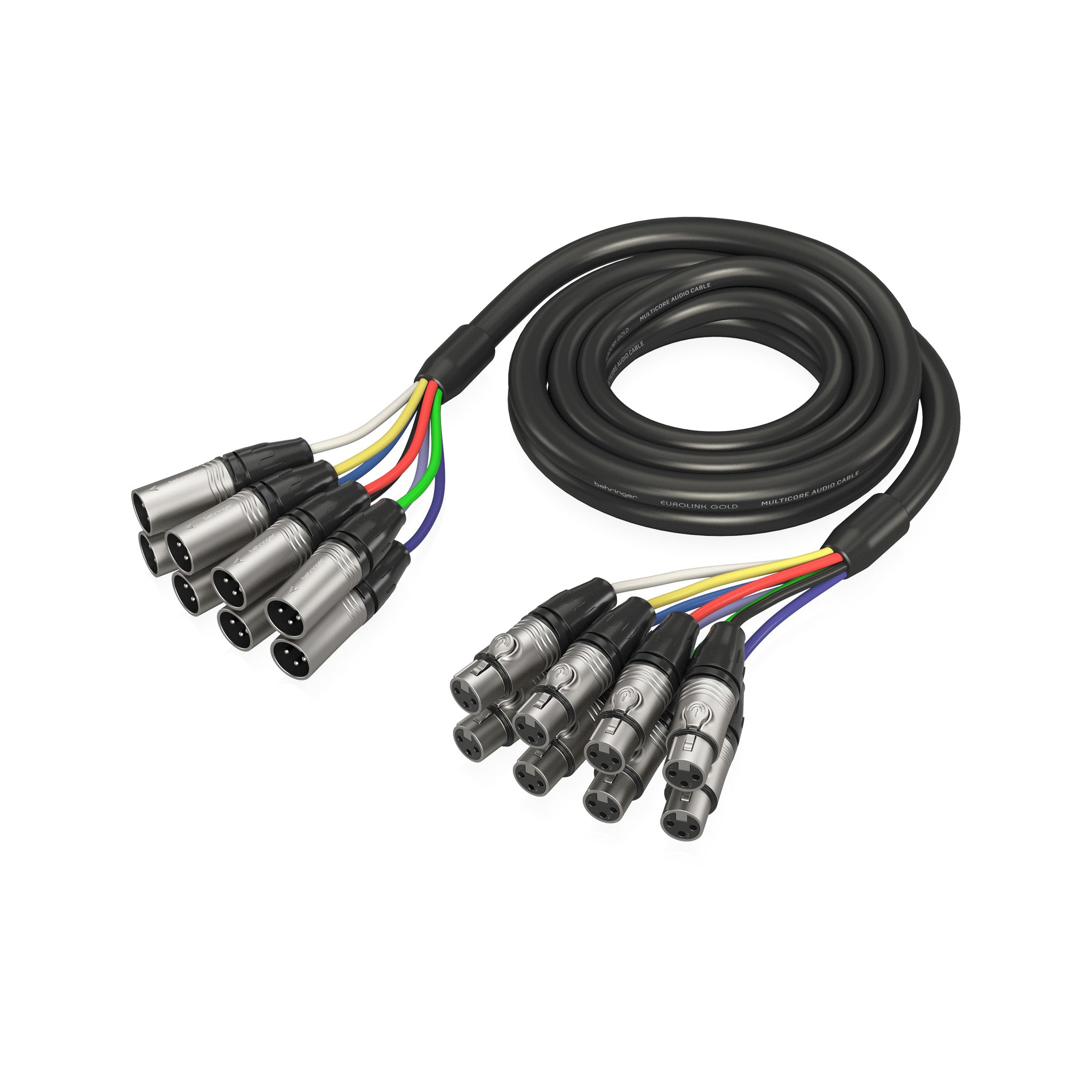 Behringer Gold Performance GMX300 3 - Meter 8 - Way Multicore Audio Cable with High - Quality XLR Connectors for Stage and Studio Use
