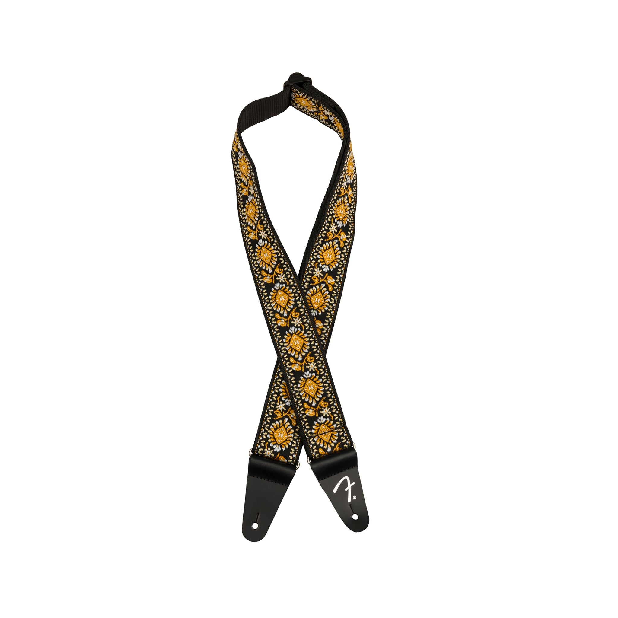 Fender Pasadena Woven Adjustable Guitar Strap in Stunning Yellow Lotus Design