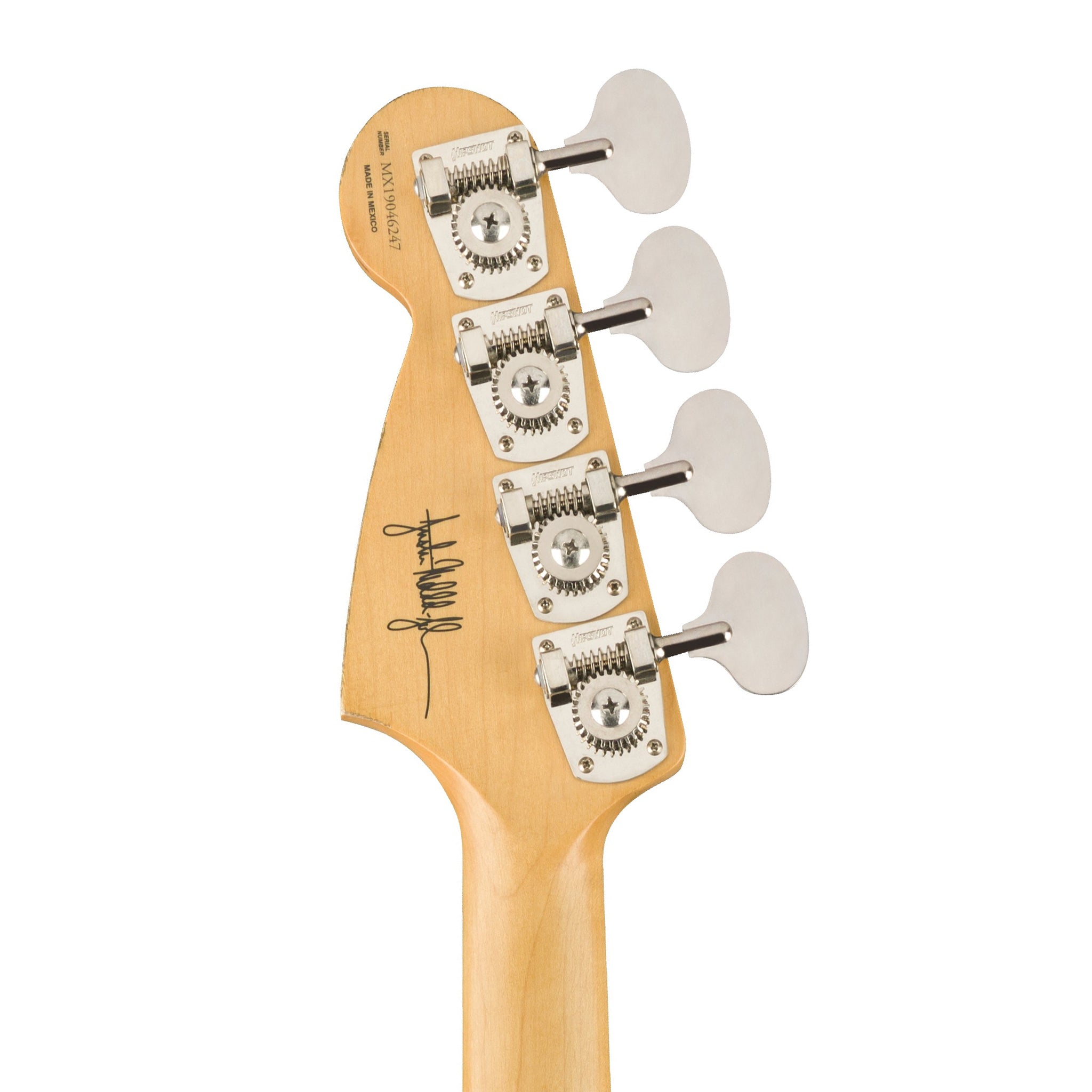 Black Fender Road Worn Mustang Bass Guitar by Justin Meldal - Johnson