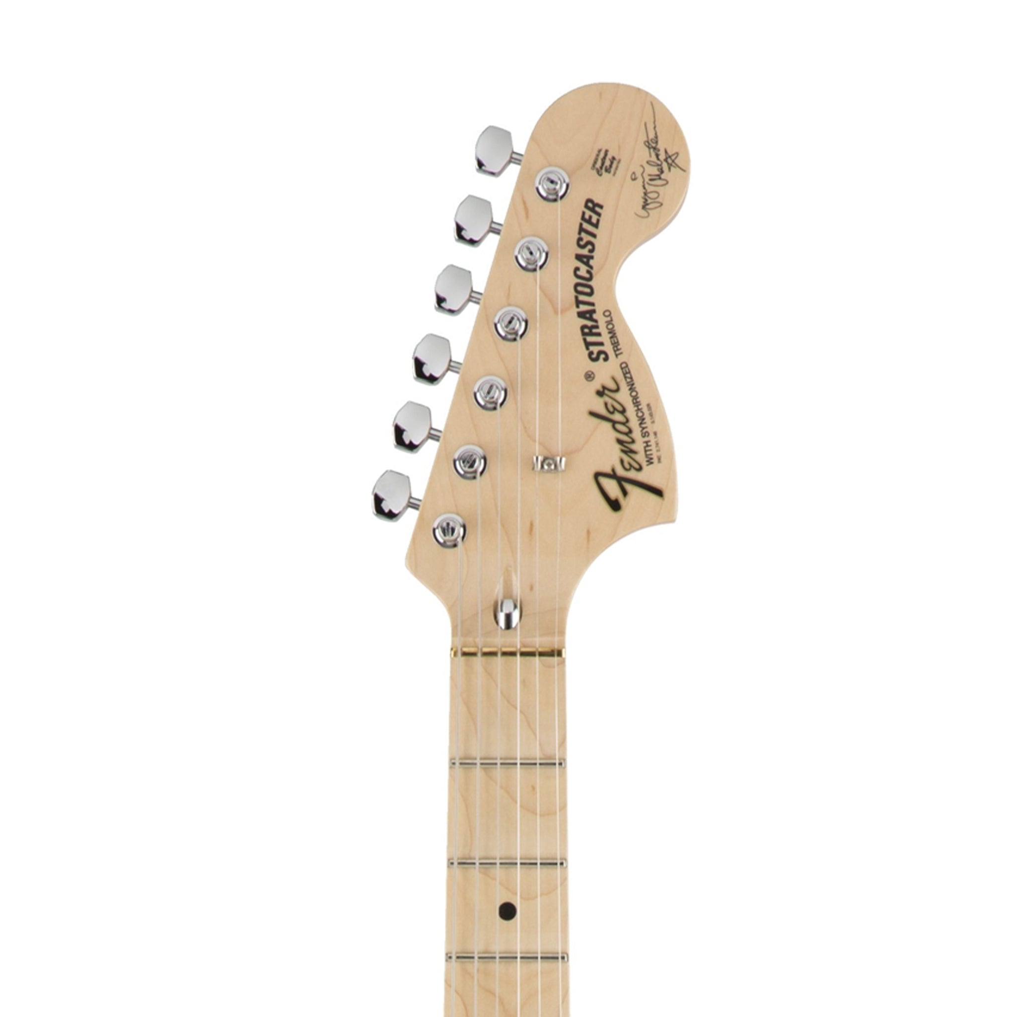 Fender Japan Electric Guitar - Yngwie Malmsteen Signature Stratocaster with Gigbag in Yellow and White Color Scheme