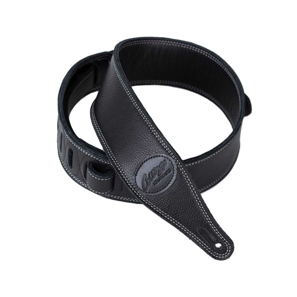 Collings High - Quality Black Leather Guitar Strap for Premium Musical Instrument Use