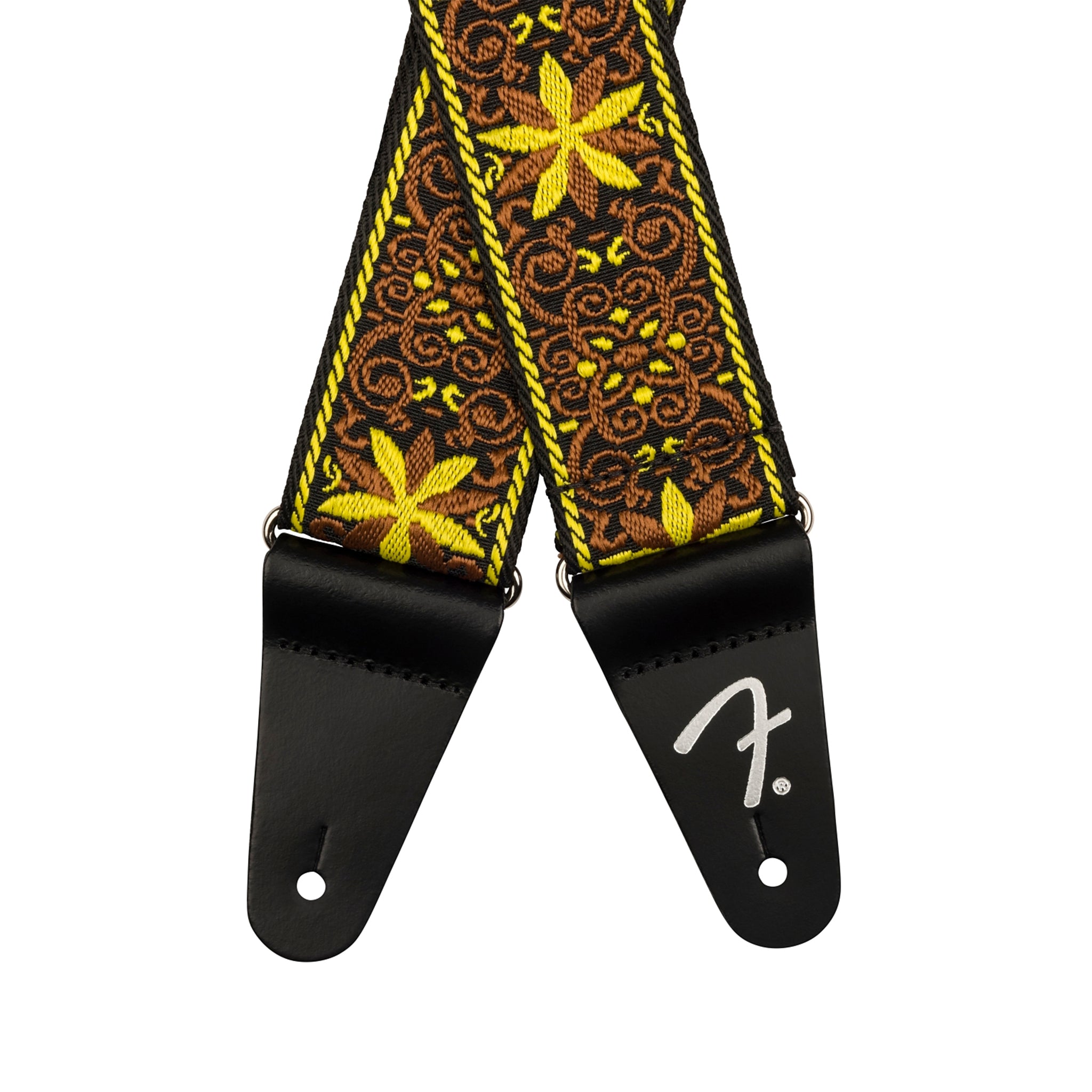 Fender Pasadena Woven Yellow Wallflower Guitar Strap for Electric and Acoustic Guitars