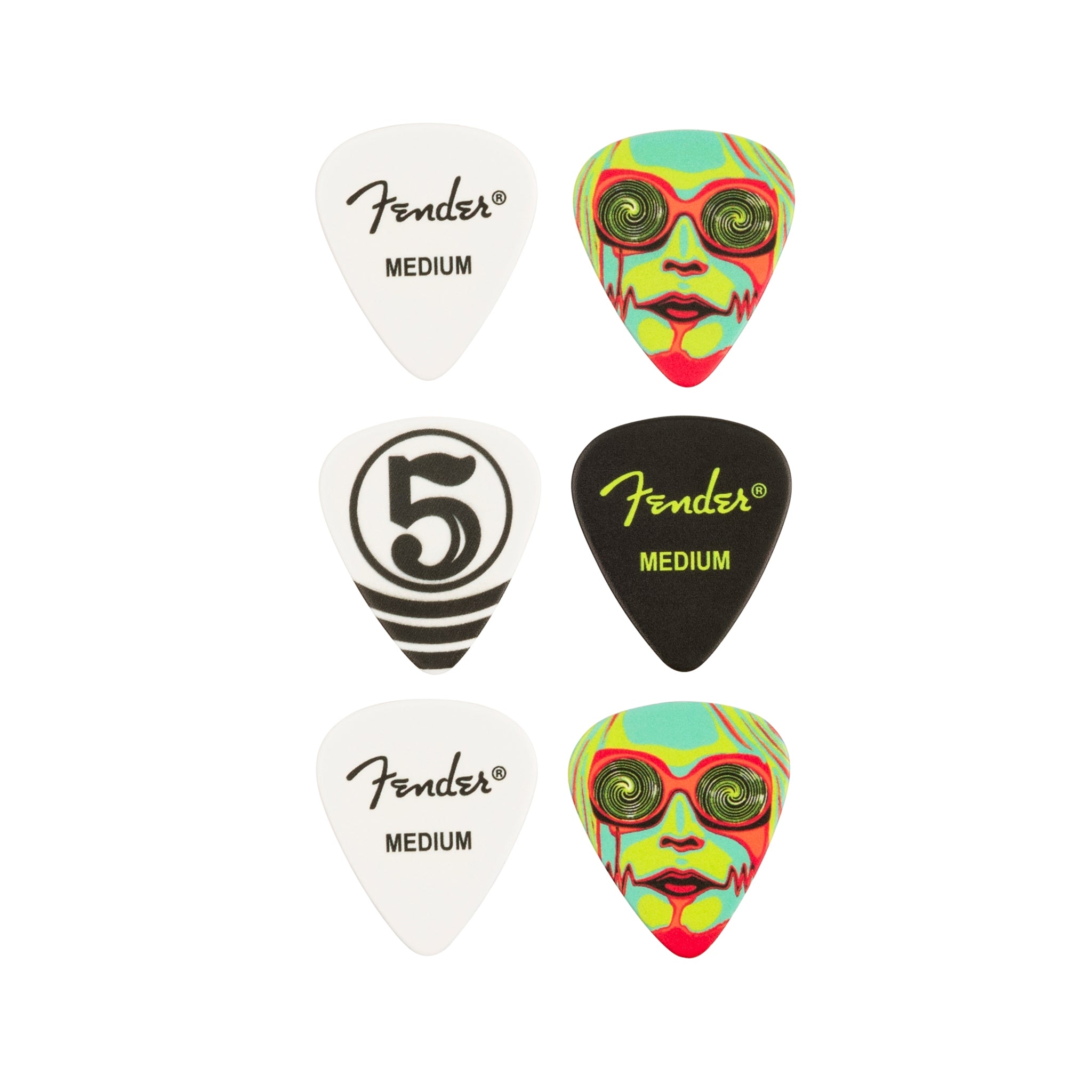 Fender 6-Pack of John 5 351 Style Celluloid Guitar Picks for Music Enthusiasts