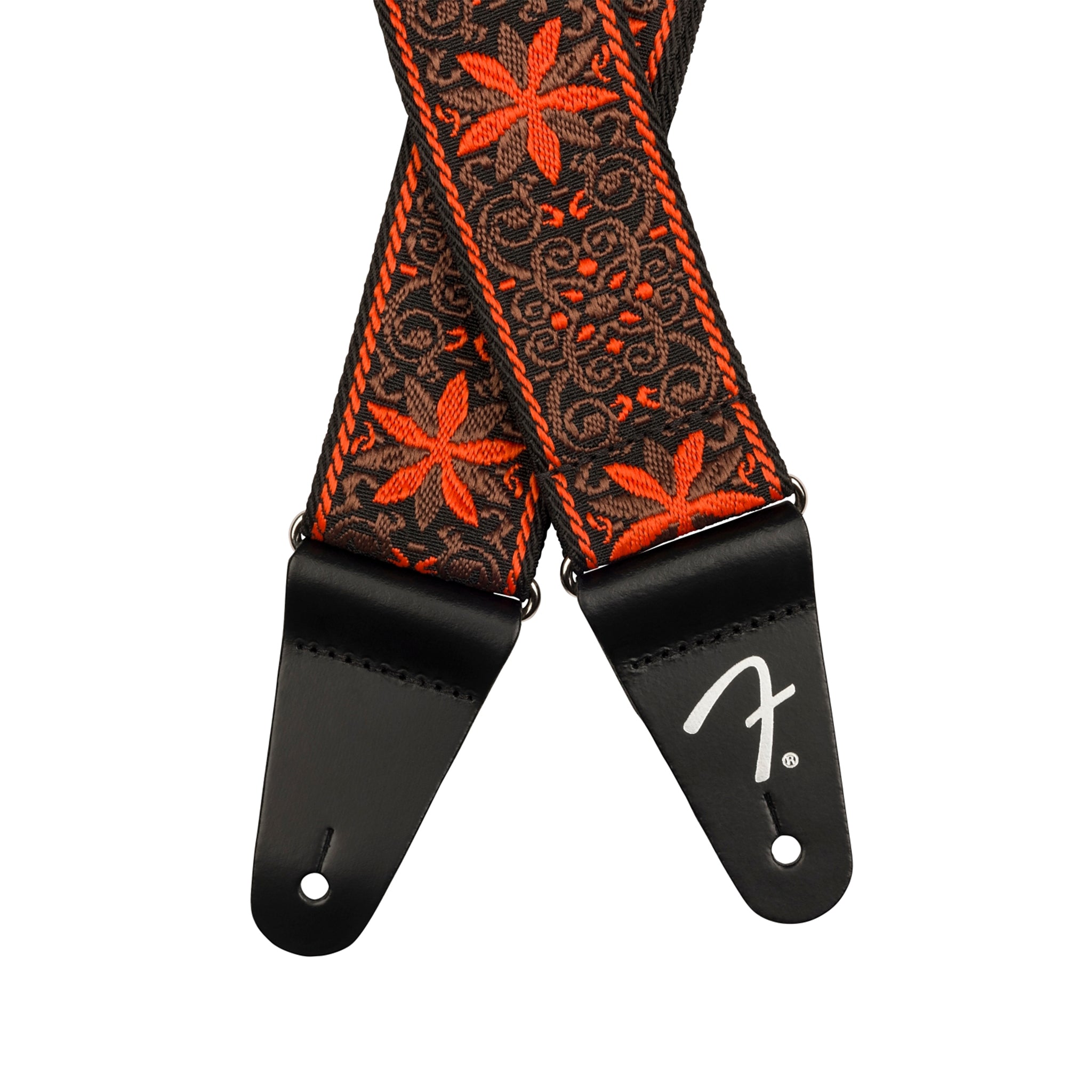 Orange Snowflake Fender Pasadena Woven Adjustable Guitar Strap