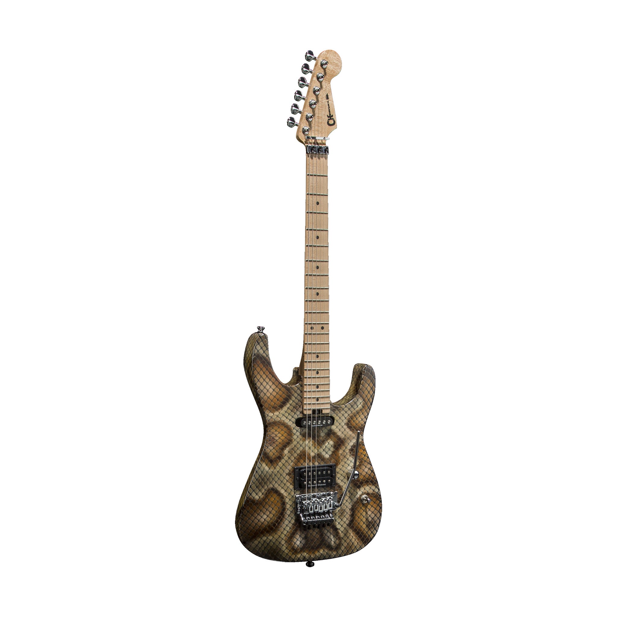 Charvel Pro-Mod Snake Electric Guitar with Maple Fretboard and Snakeskin Design, Warren Demartini Signature