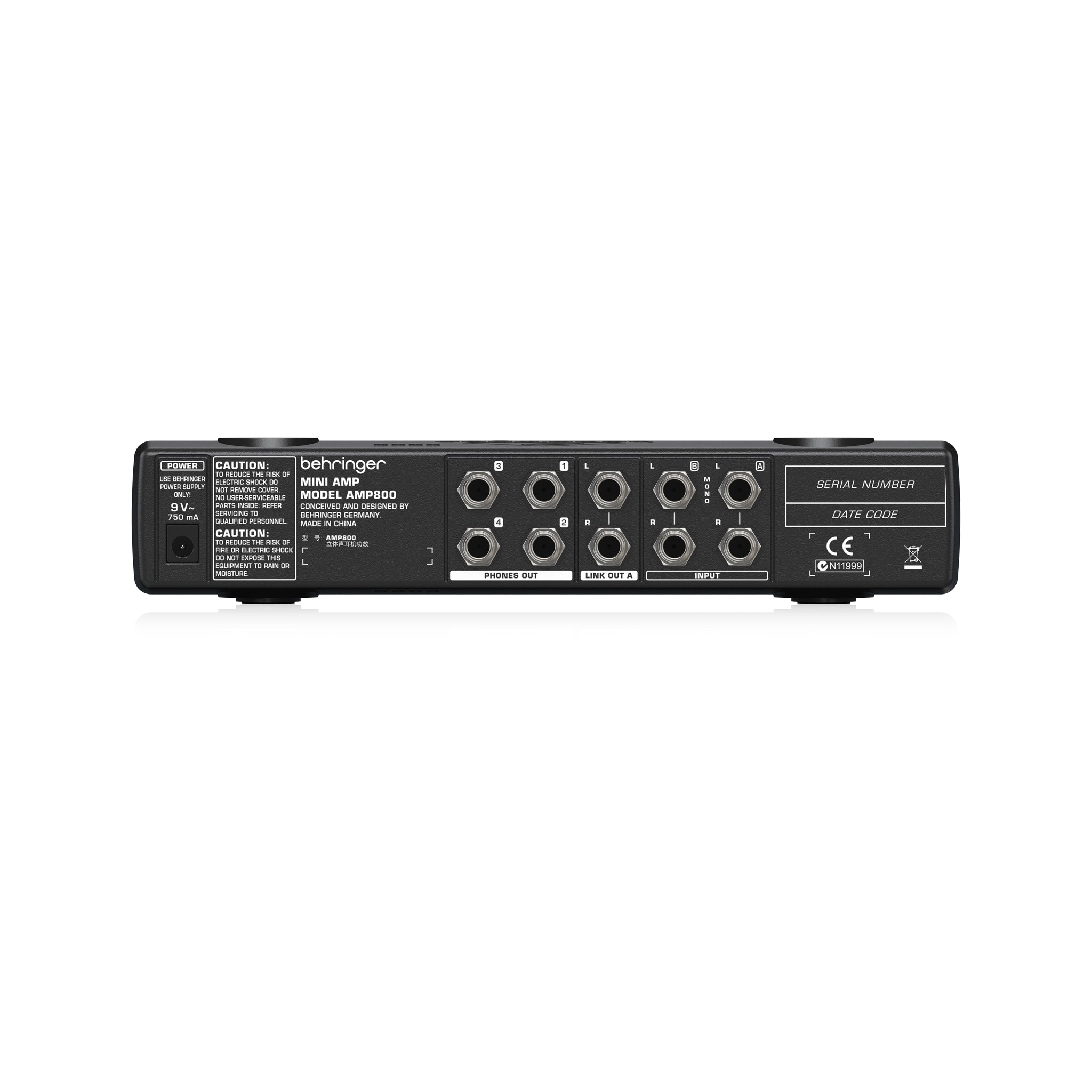 Behringer AMP800 Ultra-Compact 4-Channel Stereo Headphone Amplifier for Studio and Stage - A Miniamp Solution