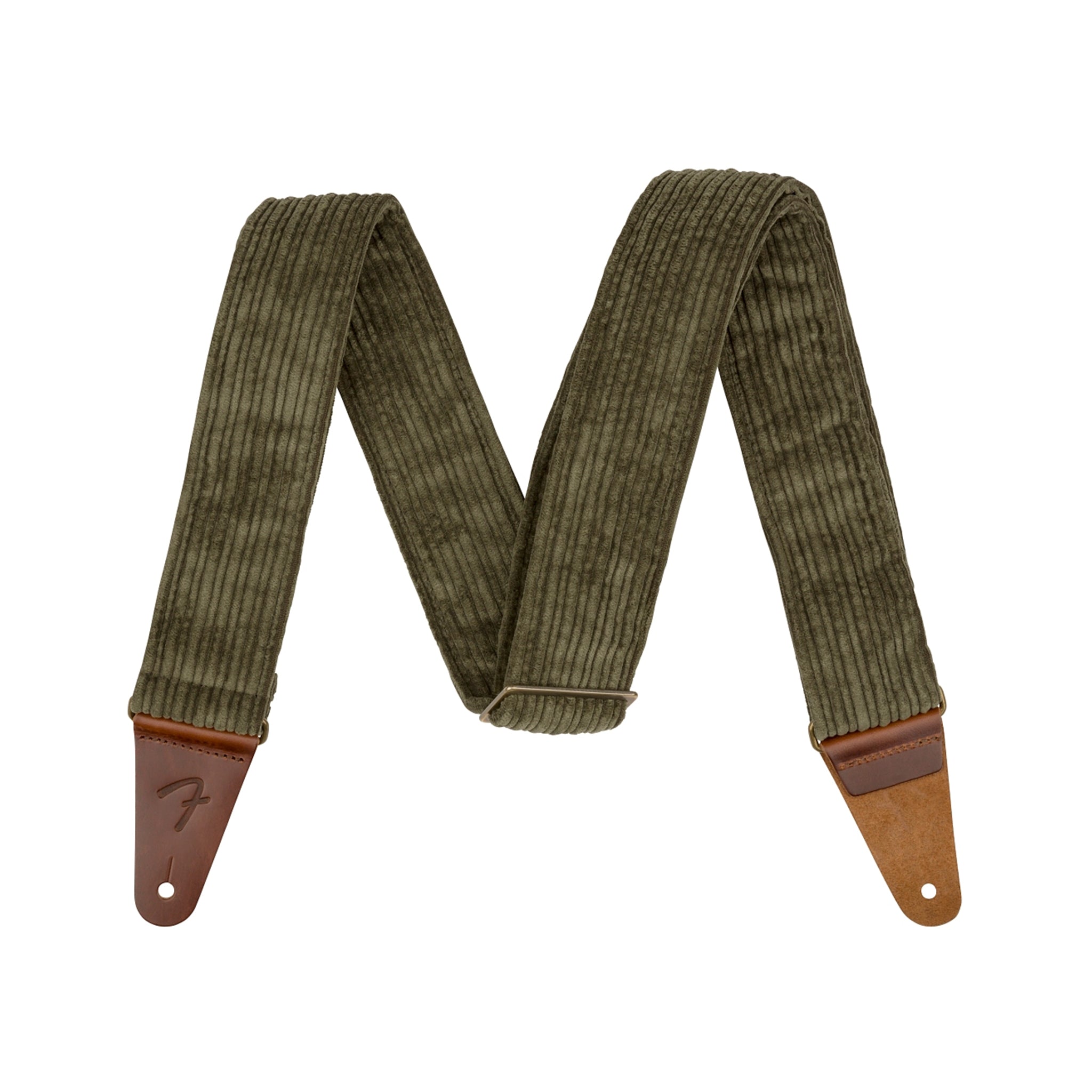 Fender Antique Olive Corduroy Adjustable Guitar Strap, Soft & Durable