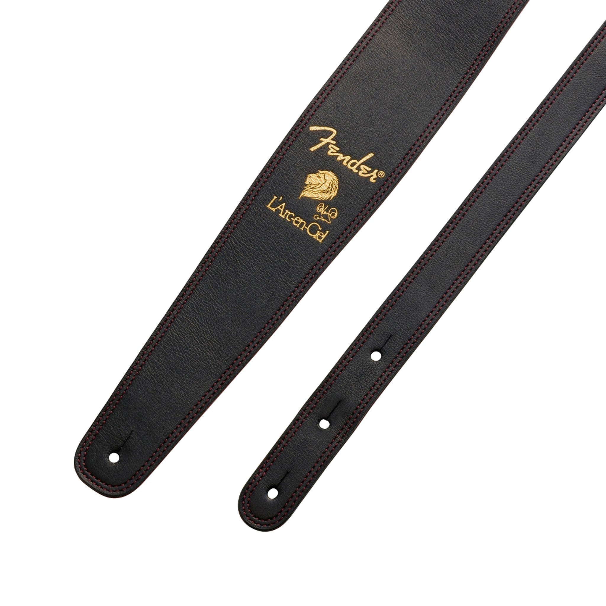 Fender Black & Red Ken Signature Guitar Strap with High - Quality Leather
