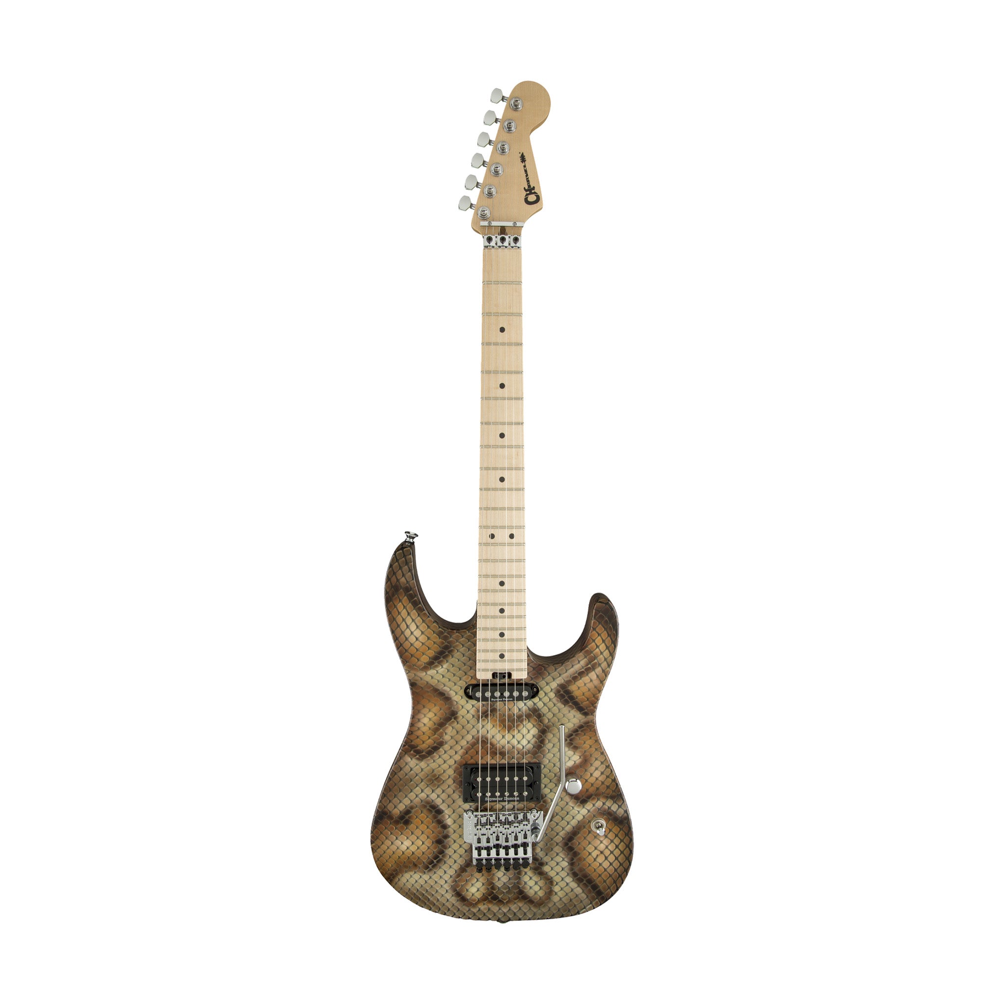 Charvel Pro-Mod Snake Electric Guitar with Maple Fretboard and Snakeskin Design, Warren Demartini Signature