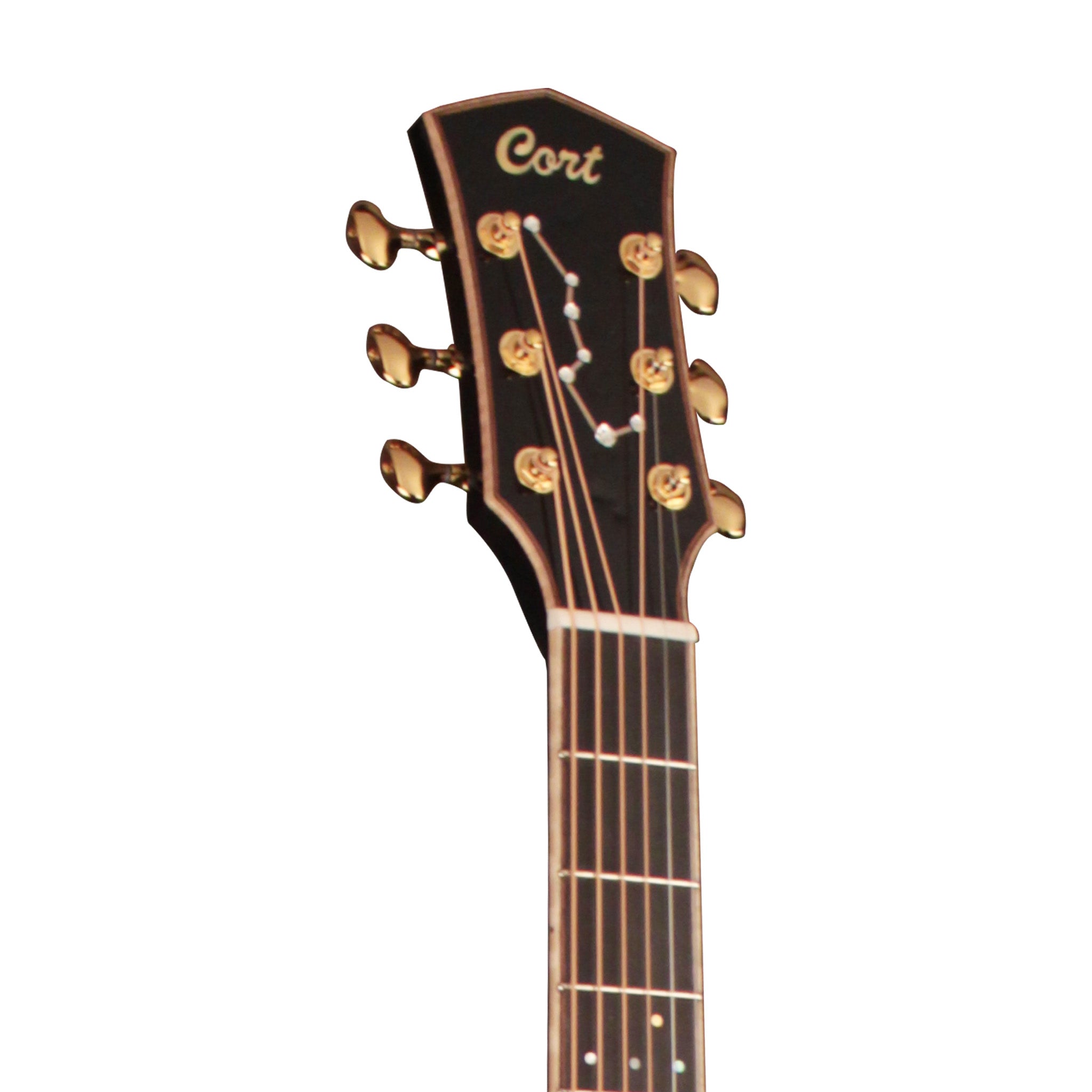 Cort Seven Stars Limited Edition Trans Black Acoustic Guitar with Case - A Premium Instrument for Musicians and Collectors