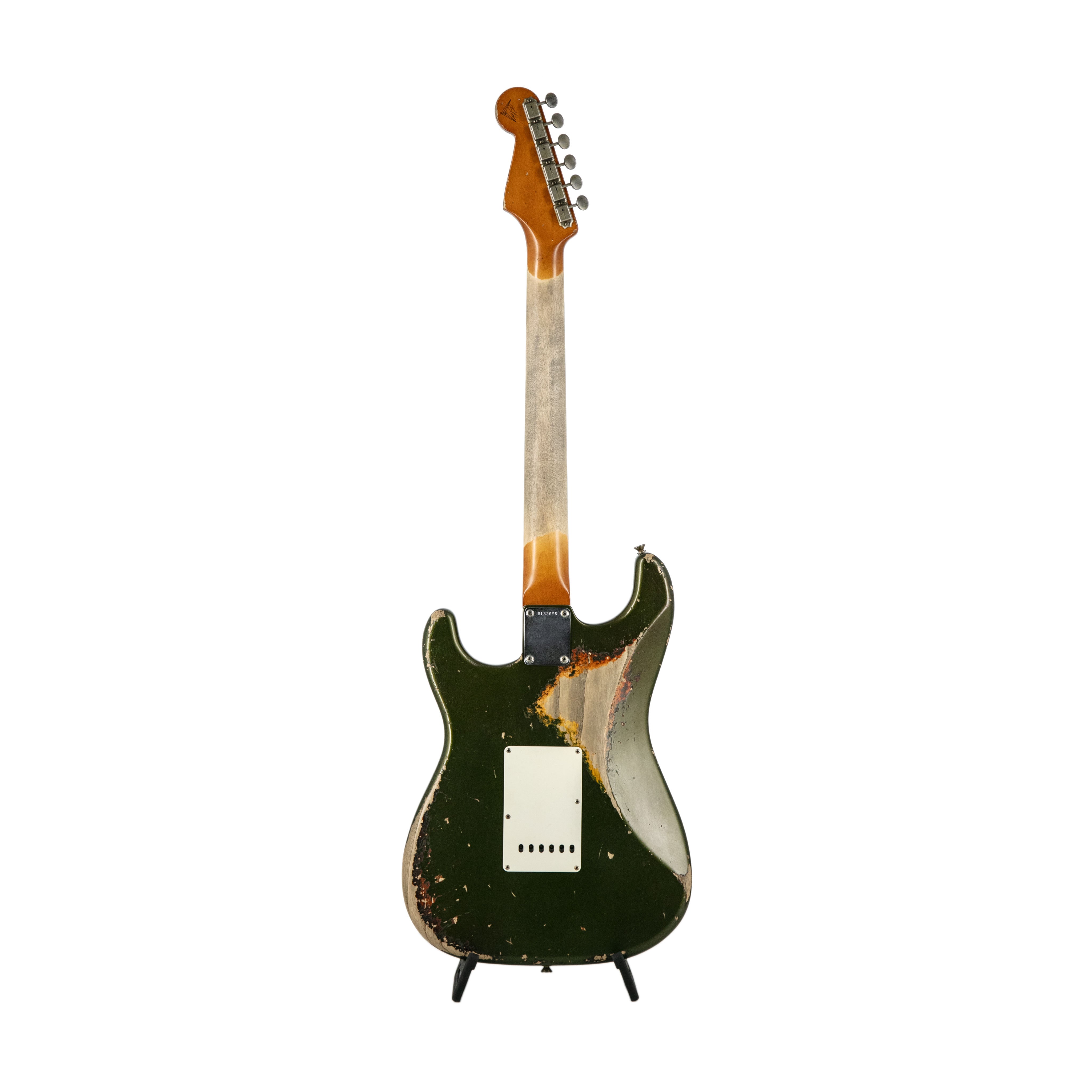 Fender Custom Shop Limited Edition Levi Perry Masterbuilt 1962 Stratocaster Electric Guitar with Heavy Relic Finish in Cadillac Green and 3 - Tone Sunburst Colors