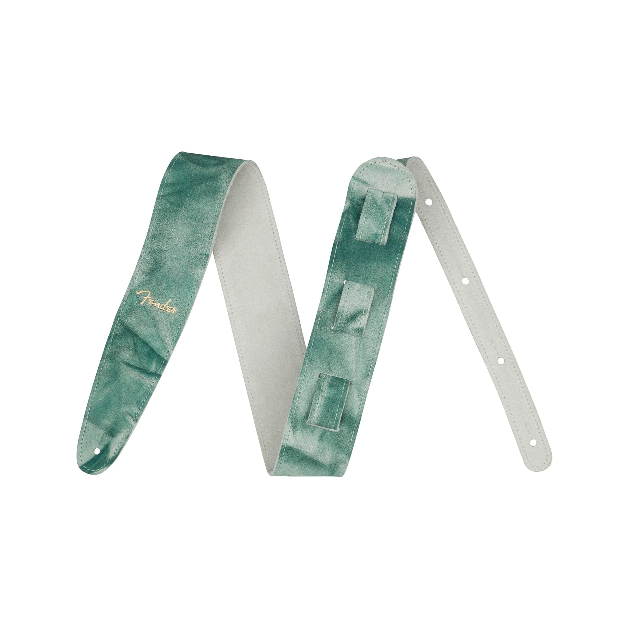 Sage Green Fender Premium Tie-dye Leather Adjustable Guitar Strap