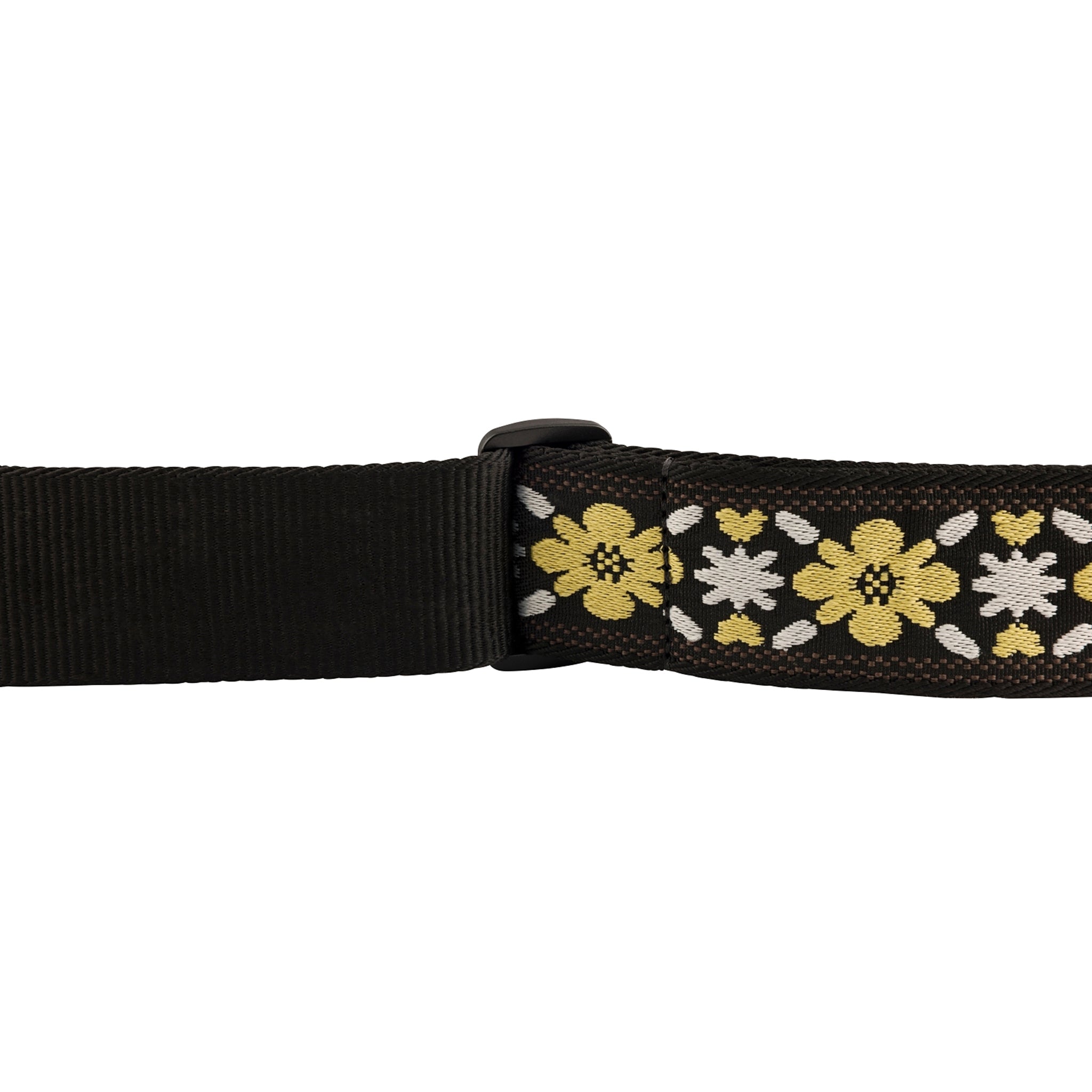 Fender Pasadena Woven Style Electric Guitar Strap in Vibrant Yellow Clover Pattern